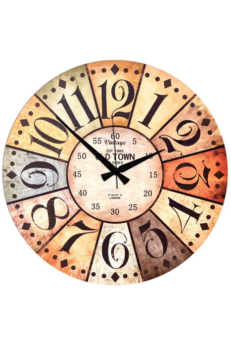 Wallity Reloj Decorativo de MDF Multicolor 50x50 cm